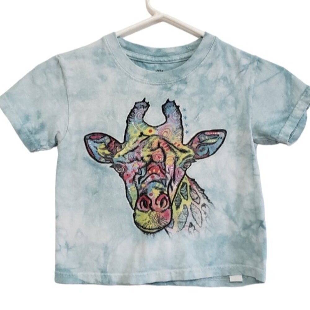 Kids Unisex The Mountain Giraffe Tie Dye Tee Shirt Size Small